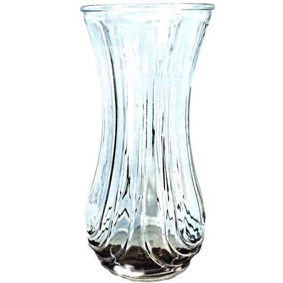 HOOSIER GLASS ~ Vintage 9.5" Ribbed & Inverted Arch Clear Vase (13A) 4087-B VGC! - Picture 3 of 7